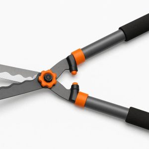 16 Hedge Shears with Wavy Blade for Grass and Bush Trimming 23 Inch Garden Manual Clippers with Tension Adjustment and Shock Absorbing Bumpers