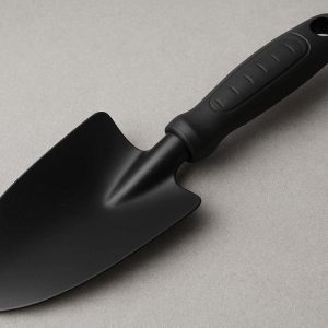 17 Heavy Duty Garden Trowel with Ergonomic Gel Grip Handle Rust Resistant Polished Aluminum Hand Shovel for Digging Planting and Weeding Black