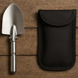 24 Folding Hand Trowel for Camping and Hiking Portable Stainless Steel Shovel with Carrying Pouch for Outdoor Survival and Small Garden Tasks
