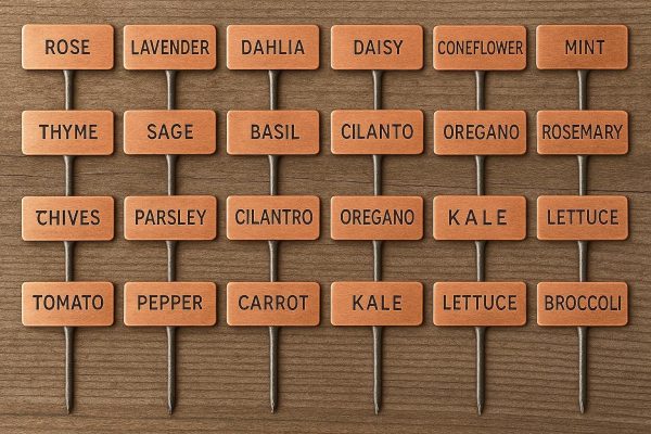 29 Copper Plant Labels Set of 25 Weatherproof Metal Garden Tags with Steel Stakes for Labeling Flowers Herbs and Vegetables Outdoor Decor