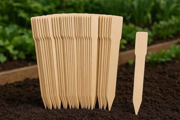 30 Tall Wooden Plant Labels Set of 40 Large Birch Wood Garden Tags for Raised Beds and Vegetable Gardens Eco Friendly Broad Stakes for Writing