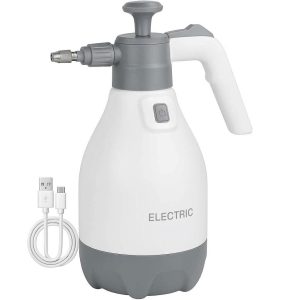 5 Battery Operated Electric Plant Sprayer 2L Automatic Handheld Garden Water Bottle with USB Rechargeable Battery and Adjustable Spray Nozzle White
